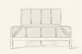 Pencil drawing of the Certaldo bed traced from the front view