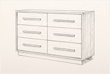 Pencil sketch of the Cervinia dresser, three-quarter view