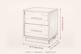 Cervinia nightstand dimensions: 21 in wide, 17.7 in deep, 24 in high