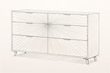 Pencil sketch of the Cesana dresser, three-quarter view