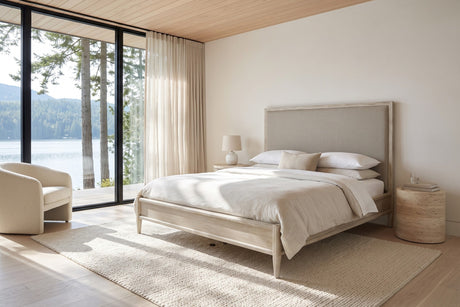 Chiusdino Whitewashed Upholstered Bed