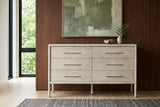 Chiusdino dresser in a pale whitewashed finish, straight front view against walnut panelling in a Rawdon house