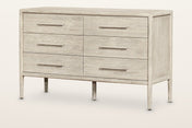 Chiusdino 6-drawer dresser in a pale whitewashed finish