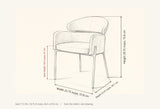 Chiusi dimensions: 22.75 in wide, 23.25 in deep, 29.75 in high, seat height 18.5 in