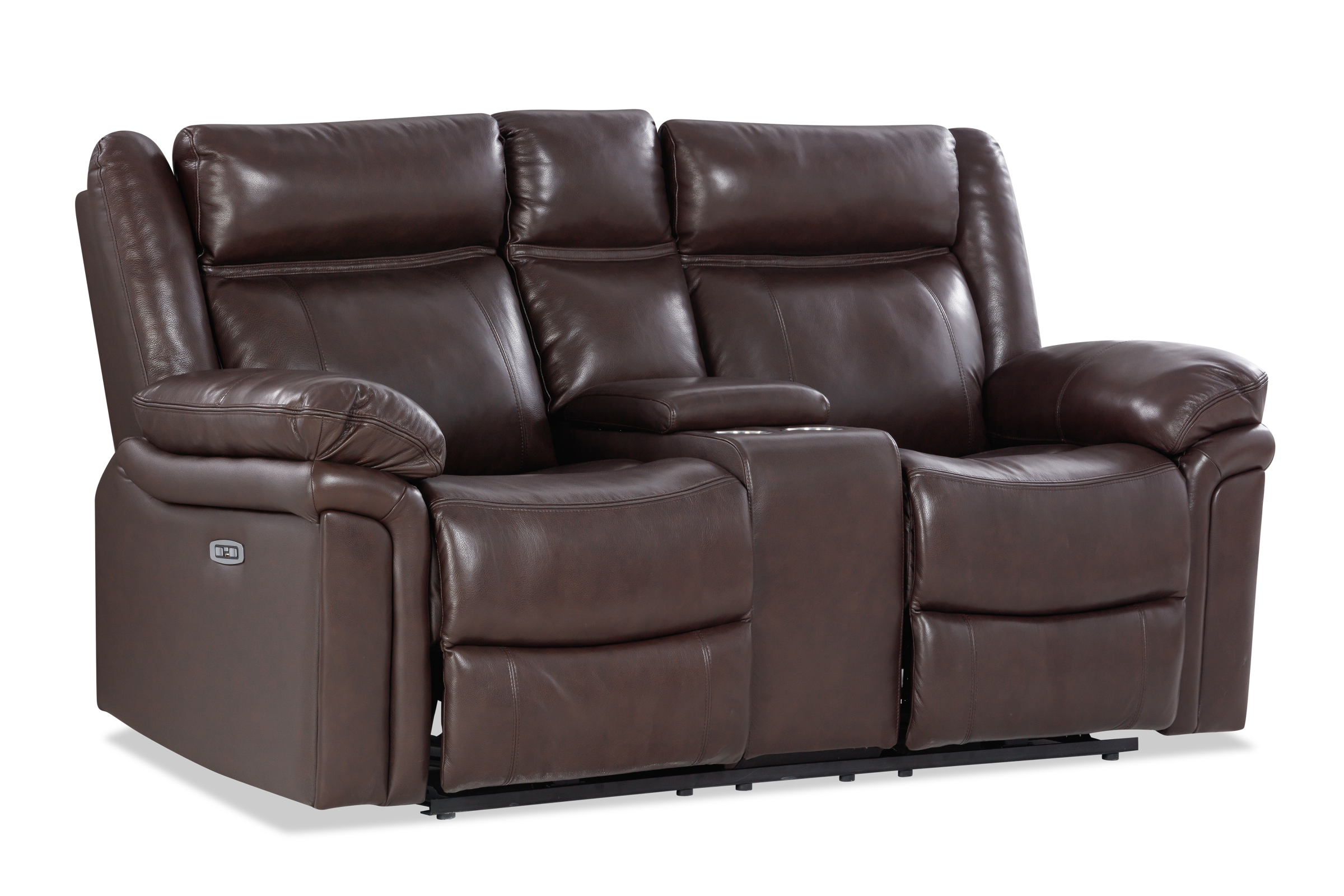 Italian Leather Softie Oxblood Glider Reclining Sofa and Loveseat