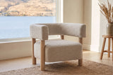 Cingoli chair in a bright Kelowna lake house sitting room with a lake view and a jute rug (Wheat)