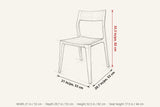 Cison dimensions on a pencil sketch of the chair: 32.3 in high, 21 in wide, 20.7 in deep, seat height 17.5 in