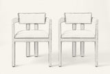 Pencil drawing of a pair of Cisternino dining chairs, front view