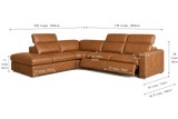 Valencia Clara Distressed Leather Recliner Sectional Sofa
