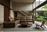 Valencia Clara Distressed Leather Recliner Sectional Sofa