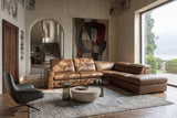 Valencia Clara Distressed Leather Recliner Sectional Sofa