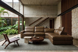 Valencia Clara Distressed Leather Recliner Sectional Sofa