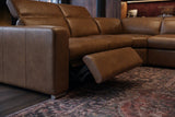 Valencia Clara Distressed Leather Recliner Sectional Sofa