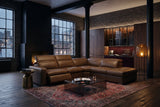 Valencia Clara Distressed Leather Recliner Sectional Sofa