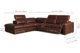 Valencia Clara Distressed Leather Recliner Sectional Sofa