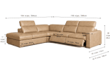 Valencia Clara Distressed Leather Recliner Sectional Sofa