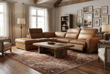Clara Distressed Leather Recliner Sectional Sofa