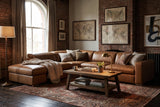 Clara Distressed Leather Recliner Sectional Sofa