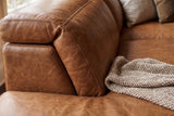 Clara Distressed Leather Recliner Sectional Sofa
