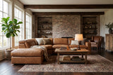 Clara Distressed Leather Recliner Sectional Sofa