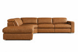 Clara Distressed Leather Recliner Sectional Sofa