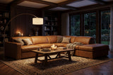 Clara Distressed Leather Recliner Sectional Sofa