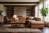 Clara Distressed Leather Recliner Sectional Sofa