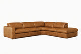 Clara Distressed Leather Recliner Sectional Sofa