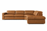 Clara Distressed Leather Recliner Sectional Sofa