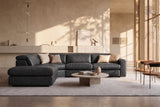 Valencia Clara Distressed Leather Recliner Sectional Sofa