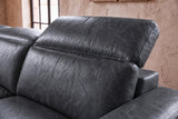 Valencia Clara Distressed Leather Recliner Sectional Sofa
