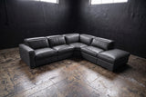 Valencia Clara Distressed Leather Recliner Sectional Sofa