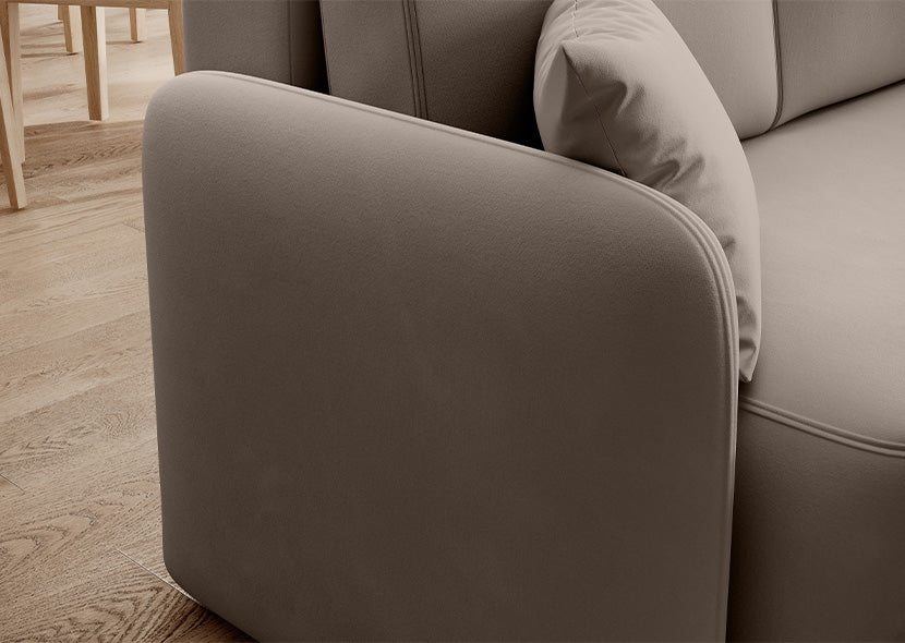 Hadson 3 Seater Storage Sleeper Chaise Sofa - Beige