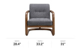 Corwin fabric accent chair dimensions: 28.4 in wide, 33.2 in deep, 31 in high