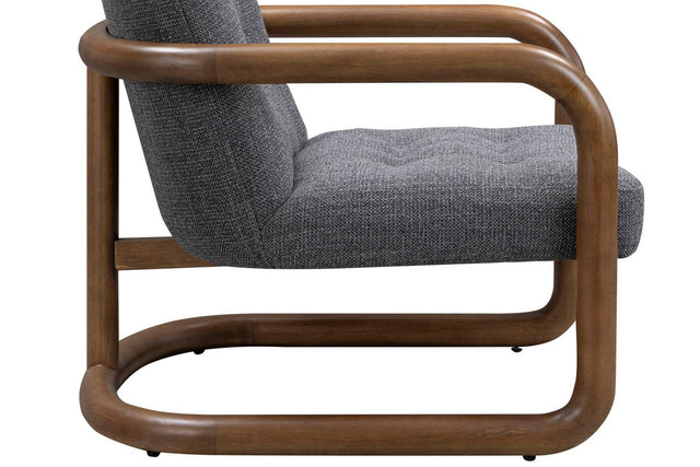 Corwin Fabric Accent Chair - Rounded Rubberwood Frame