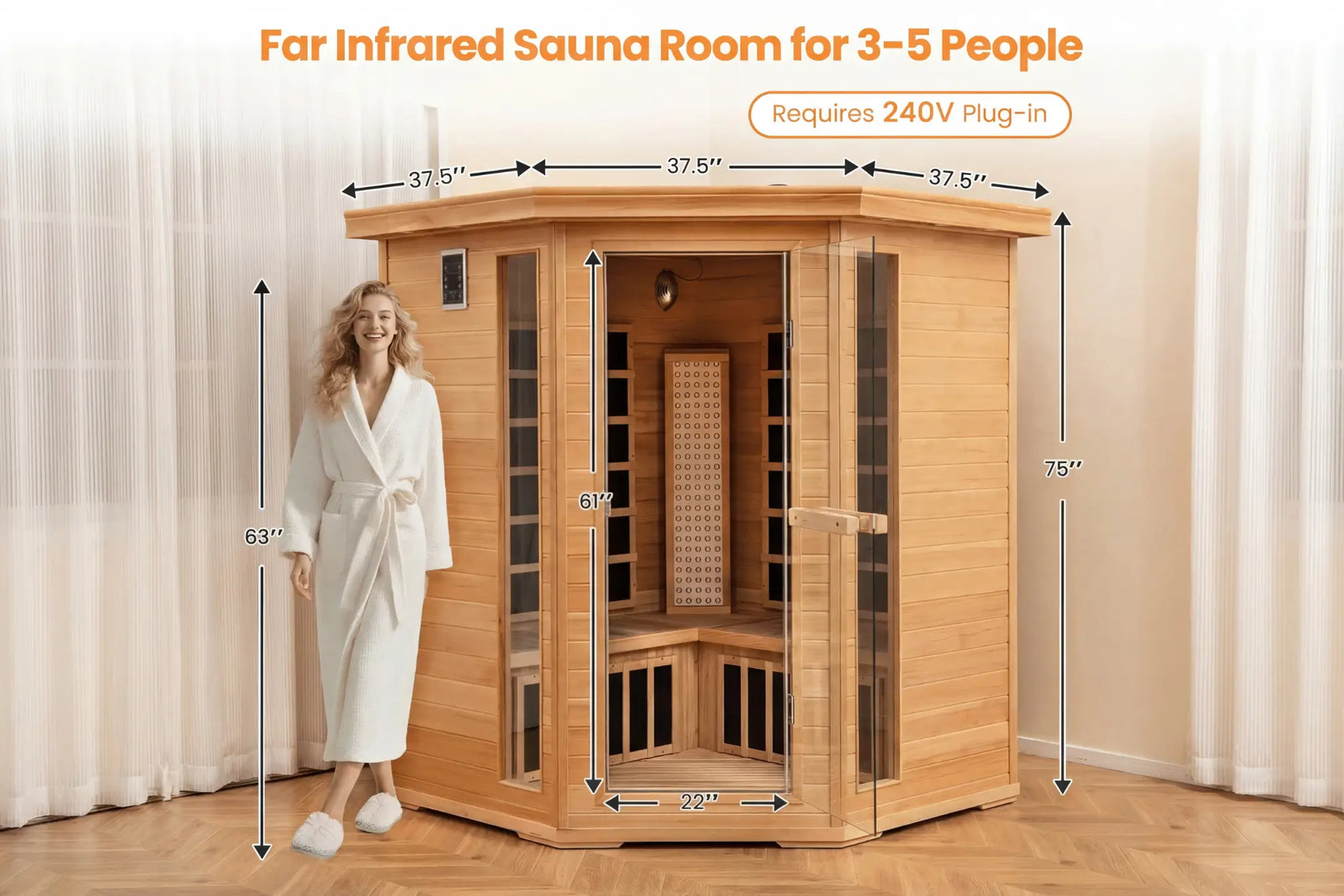 Costway 3-5 Person Corner Sauna