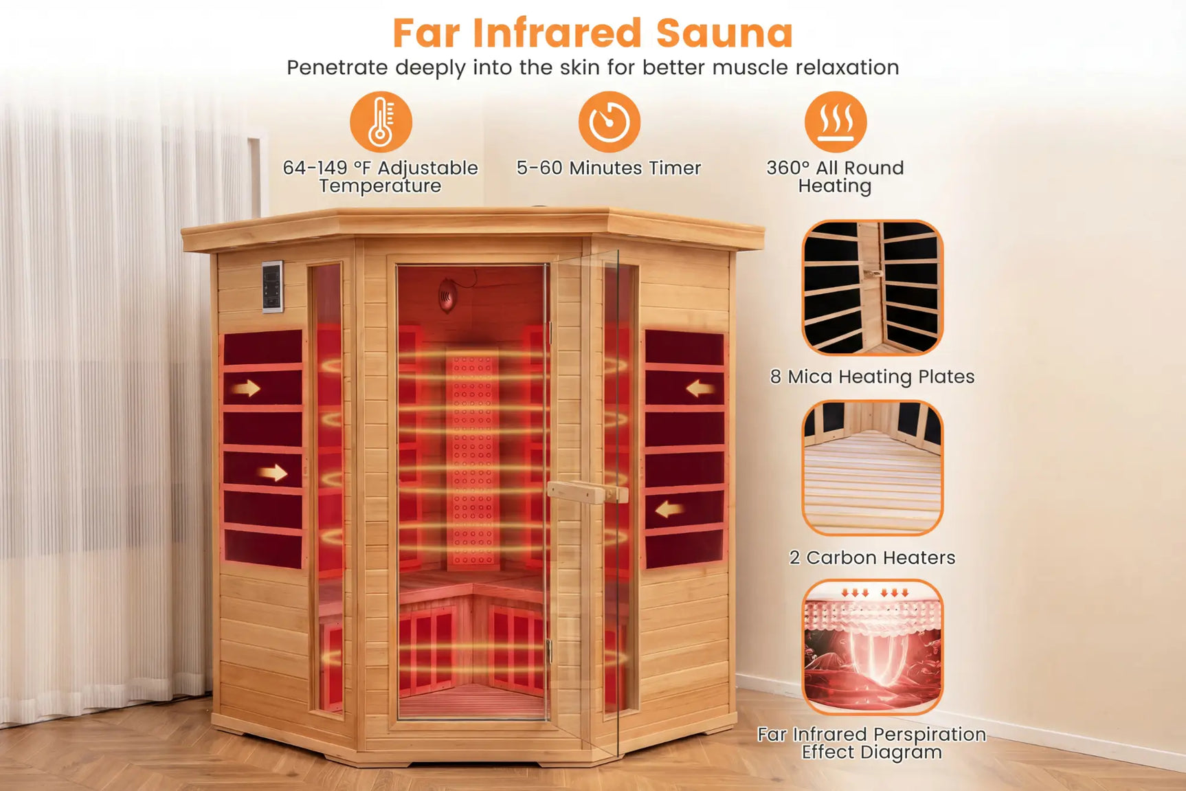Costway 3-5 Person Corner Sauna