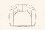 Pencil drawing of the Cuneo swivel chair traced from the front view