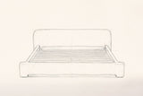 Pencil drawing of the Cupello bed traced from the front view