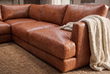 Serena Distressed Leather Corner Sectional Sofa