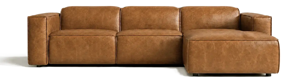 Valencia distressed leather sofa in Antiqued Caramel