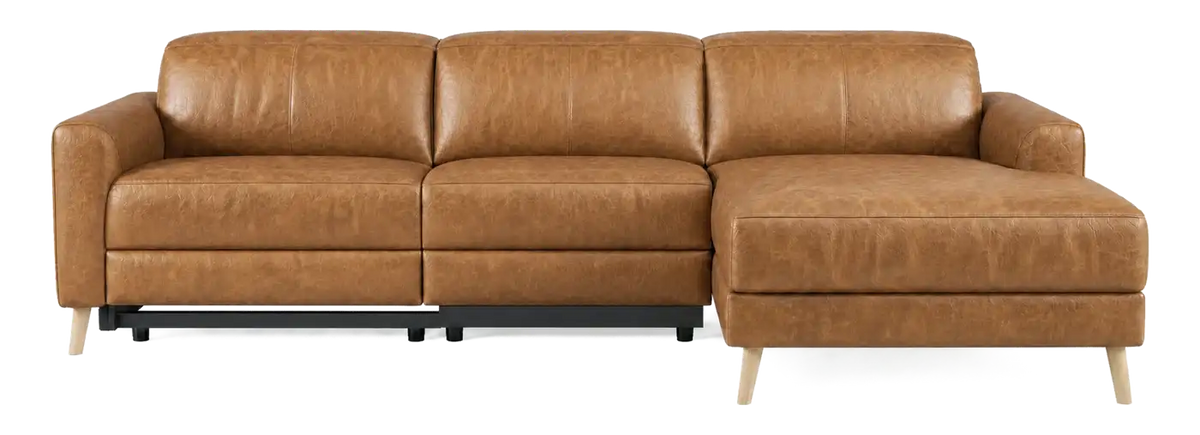 Valencia distressed leather sofa in Caramel