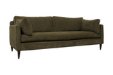 Darby woven fabric mid-century modern sofa in Pine green, three-quarter view