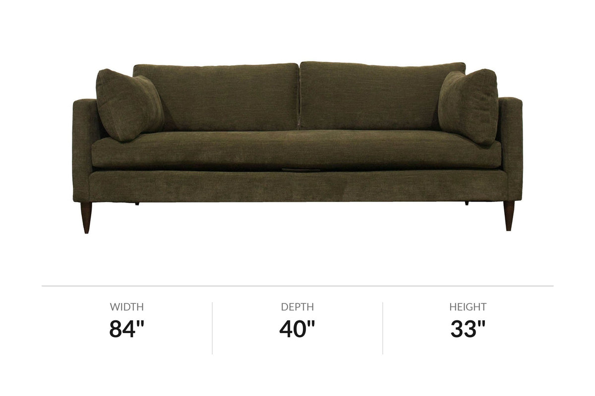 Darby sofa dimensions: 84 in wide, 40 in deep, 33 in high