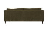 Darby sofa in Pine green, back view with fully upholstered back