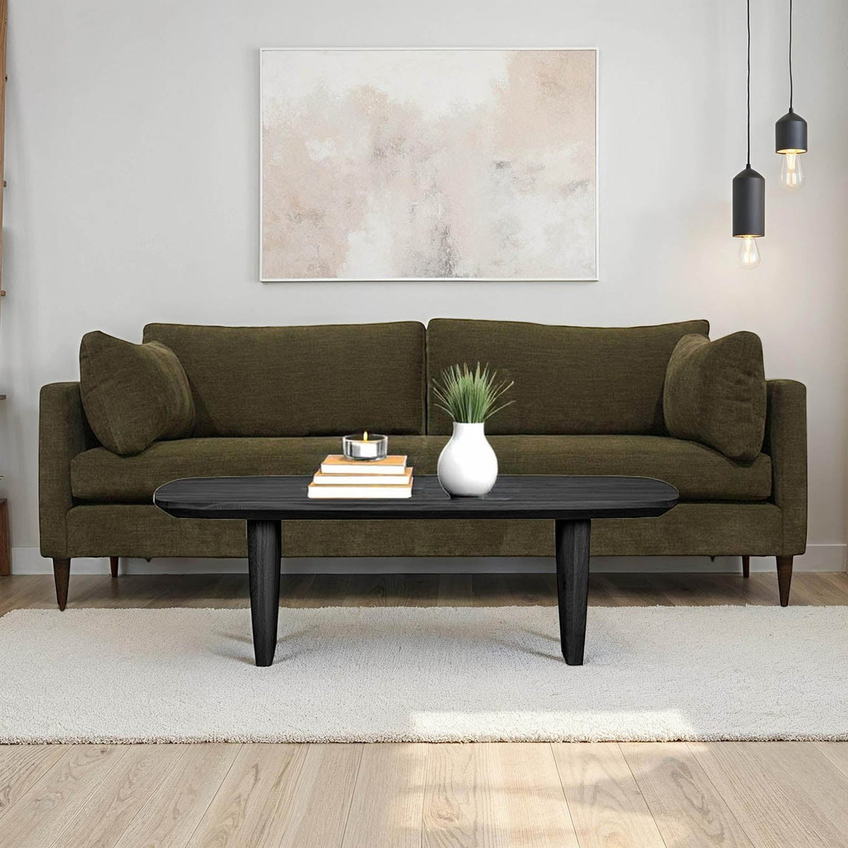 Darby Woven Fabric Mid-Century Modern Sofa