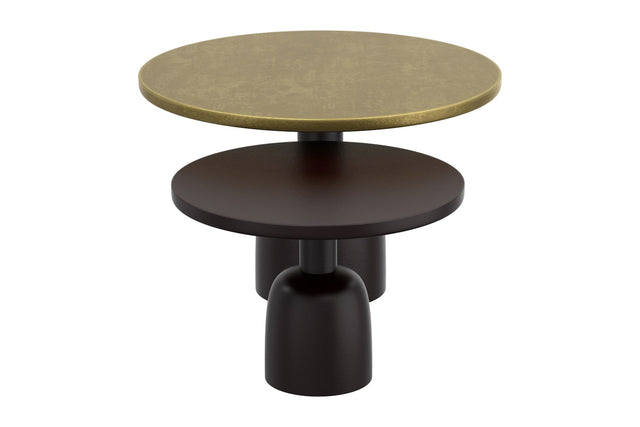 Delaney Cast Aluminum 2-Piece Nesting Coffee Table Set - Two Heights That Nest