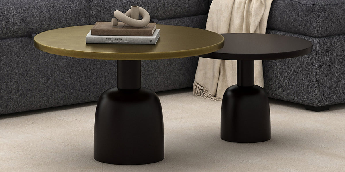 Delaney Cast Aluminum 2-Piece Nesting Coffee Table Set