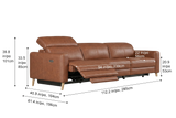 Elodie Distressed Italian Aniline Leather Dual Recliner Sofa