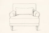Pencil drawing of the Dolceacqua chair traced from the front view